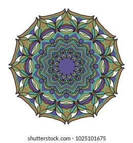 Modern floral ornament. Vector color mandala illustration, Designed for Web, Greeting Card, Poster, Label and Other