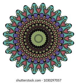 Modern floral ornament. Vector color mandala illustration, Designed for Web, Poster, Label and Other
