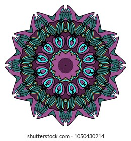 Modern floral ornament. Vector color mandala illustration, Designed for Web, Poster, Label and Other