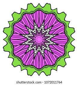 Modern floral ornament. Vector color mandala illustration, Designed for Web, Poster, Label and Other.