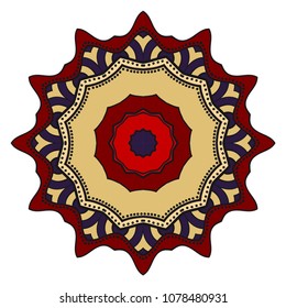 Modern floral ornament. Vector color mandala illustration, Designed for Web, Poster, Label and Other.