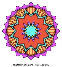 Modern floral ornament. Vector color mandala illustration, Designed for Web, Poster, Label and Other.