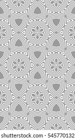 modern floral pattern of geometric ornament. Seamless vector illustration. for interior design, printing, wallpaper. grey color