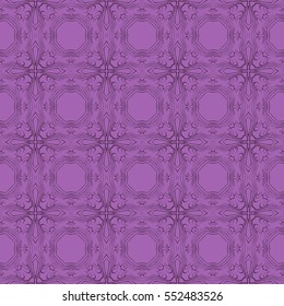 modern floral pattern of geometric ornament. Seamless vector illustration. for interior design, printing, wallpaper. purple color