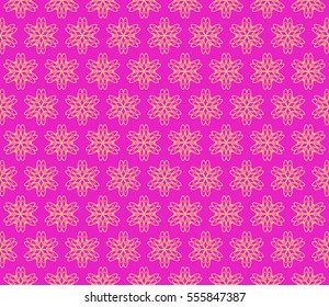 modern floral pattern of geometric ornament. Seamless vector illustration. for interior design, printing, wallpaper. pink color
