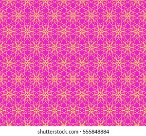 modern floral pattern of geometric ornament. Seamless vector illustration. for interior design, printing, wallpaper. pink color