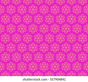 modern floral pattern of geometric ornament. Seamless vector illustration. for interior design, printing, wallpaper. pink color