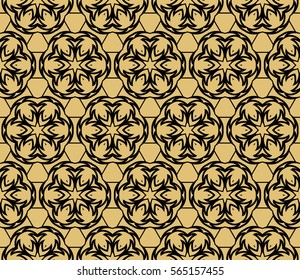 modern floral pattern of geometric ornament. Seamless vector illustration. for interior design, printing, wallpaper.