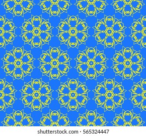 modern floral pattern of geometric ornament. Seamless vector illustration. for interior design, printing, wallpaper.