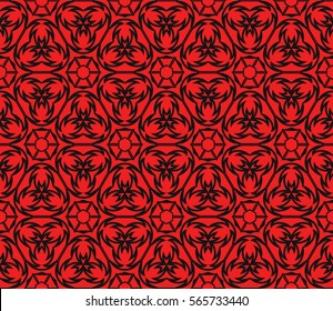 modern floral pattern of geometric ornament. Seamless vector illustration. for interior design, printing, wallpaper.