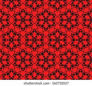 modern floral pattern of geometric ornament. Seamless vector illustration. for interior design, printing, wallpaper.