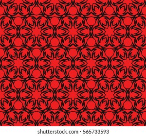 modern floral pattern of geometric ornament. Seamless vector illustration. for interior design, printing, wallpaper.