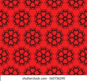 modern floral pattern of geometric ornament. Seamless vector illustration. for interior design, printing, wallpaper.