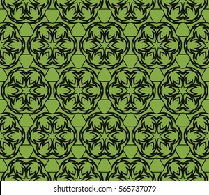 modern floral pattern of geometric ornament. Seamless vector illustration. for interior design, printing, wallpaper.