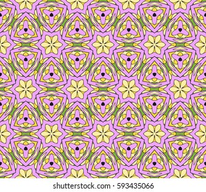 modern floral pattern of geometric ornament. Seamless vector illustration. for interior design, printing, wallpaper, decor, fabric, invitation.