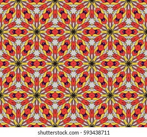 modern floral pattern of geometric ornament. Seamless vector illustration. for interior design, printing, wallpaper, decor, fabric, invitation.