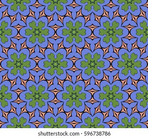 modern floral pattern of geometric ornament. Seamless vector illustration. for interior design, printing, wallpaper, decor, fabric, invitation.