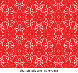 modern floral pattern of geometric ornament. Seamless vector illustration. for interior design, printing, wallpaper, decor, fabric, invitation.