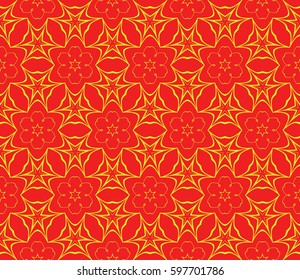 modern floral pattern of geometric ornament. Seamless vector illustration. for interior design, printing, wallpaper, decor, fabric, invitation.