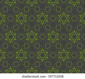 modern floral pattern of geometric ornament. Seamless vector illustration. for interior design, printing, wallpaper, decor, fabric, invitation.