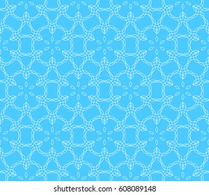 modern floral pattern of geometric ornament. Seamless vector illustration. for interior design, printing, wallpaper, decor, fabric, invitation. blue color