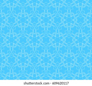 modern floral pattern of geometric ornament. Seamless vector illustration. for interior design, printing, wallpaper, decor, fabric, invitation. blue color