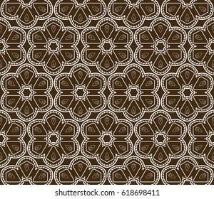 modern floral pattern of geometric ornament. Seamless vector illustration. for interior design, printing, wallpaper, decor, fabric, invitation.