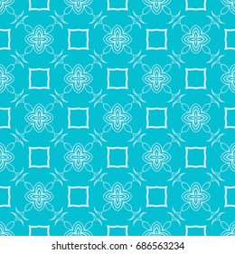 modern floral pattern of geometric ornament. Seamless vector illustration. for interior design, printing, wallpaper, decor, fabric, invitation. blue color