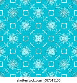 modern floral pattern of geometric ornament. Seamless vector illustration. for interior design, printing, wallpaper, decor, fabric, invitation. blue color
