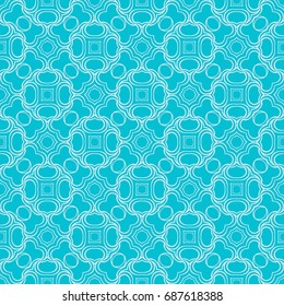 modern floral pattern of geometric ornament. Seamless vector illustration. for interior design, printing, wallpaper, decor, fabric, invitation. blue color