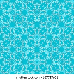modern floral pattern of geometric ornament. Seamless vector illustration. for interior design, printing, wallpaper, decor, fabric, invitation. blue color
