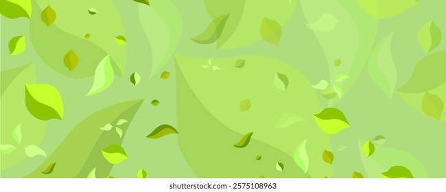 modern floral pattern with green leaves background
