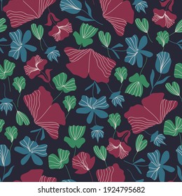 Modern floral pattern, seamless floral background, textile, print, wallpaper