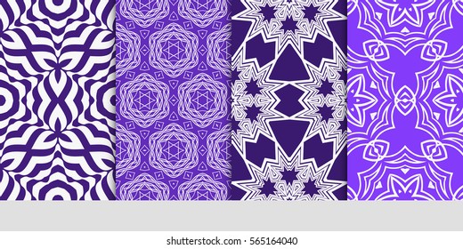 Modern floral pattern set. Vector illustration.