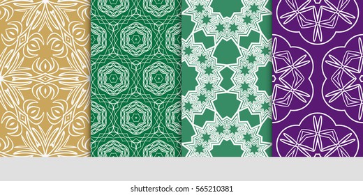 Modern floral pattern set. Vector illustration.