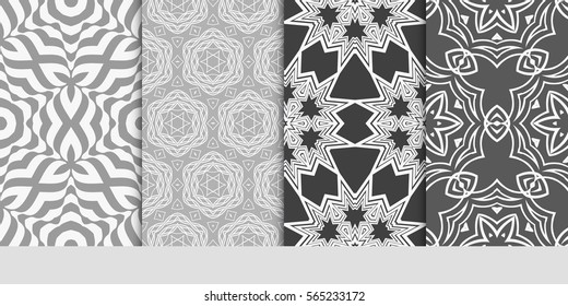 Modern floral pattern set. Vector illustration.