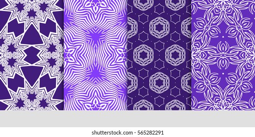 Modern floral pattern set. Vector illustration.