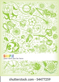 Modern Floral Pattern (vector with place for text)