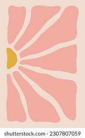 Modern floral posters with flowers. Abstract art. 
