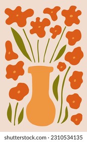 Modern floral posters with flowers. Abstract art. 