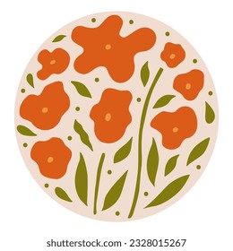 Modern floral posters with flowers. Abstract art. 