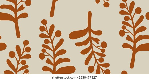 Modern floral print. Seamless pattern. Hand drawn style.
