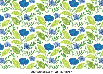 padrão de repetição floral moderno com uma flor de linha e elementos botânicos para uso em tecido impresso, roupas de cozinha e aplicações de envoltório de presente criativo

