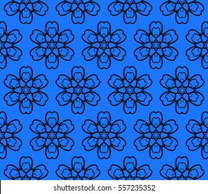 modern floral seamless pattern background. Luxury texture for wallpaper, invitation. Vector illustration. black, blue color.