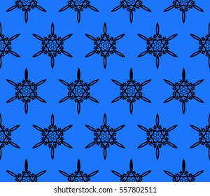 modern floral seamless pattern background. Luxury texture for wallpaper, invitation. Vector illustration. black, blue color.