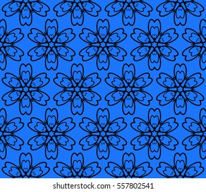 modern floral seamless pattern background. Luxury texture for wallpaper, invitation. Vector illustration. black, blue color.