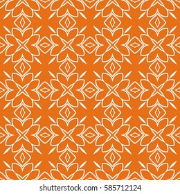 modern floral seamless pattern background. Luxury texture for wallpaper, invitation. Vector illustration. orange, white color