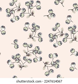 Modern floral seamless pattern. Digital drawn illustration. Can be used as textile fabric or wallpaper, cards, invitations, decorative paper