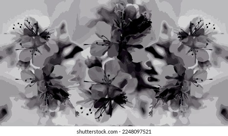 Patrón floral moderno sin costuras. Ilustración digital. Puede utilizarse como tela o papel tapiz, tarjetas, invitaciones, papel decorativo