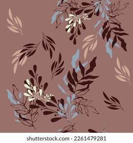 Modernes, nahtloses Muster mit Blumen. Digital gezeichnete Illustration. Kann als Stoffgewebe oder Tapete, Karten, Einladungen, Dekorpapier verwendet werden